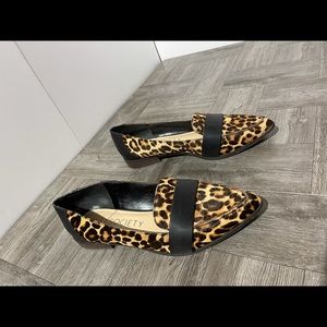 Sole Society leopard print calf hair loafer